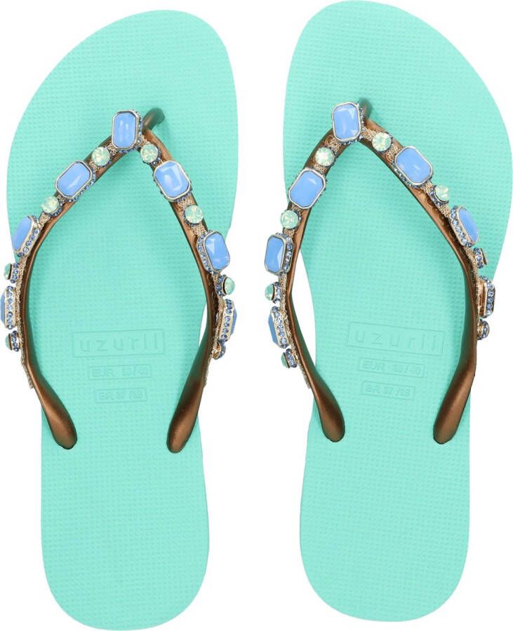 Uzurii Copa Cabana Blue Dames Slippers Mint Green | Aqua | Copa Cabana Blue