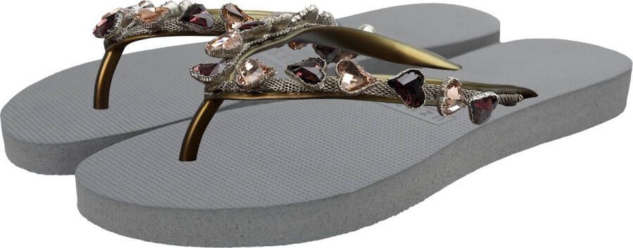 Uzurii Dames Teenslippers Heart Bronze Grijs