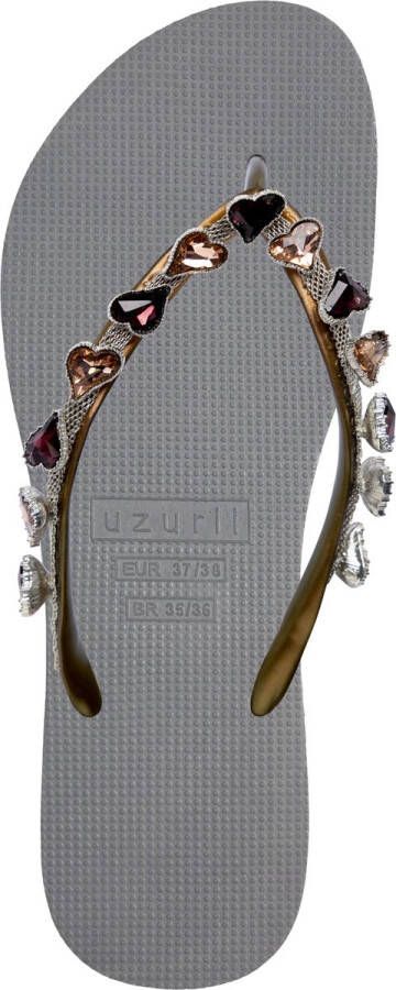 Uzurii Dames Teenslippers Heart Bronze Grijs