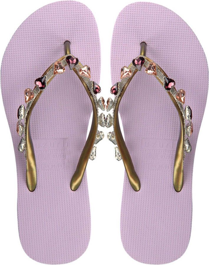 Uzurii Dames Teenslippers Heart Bronze Paars - Foto 10