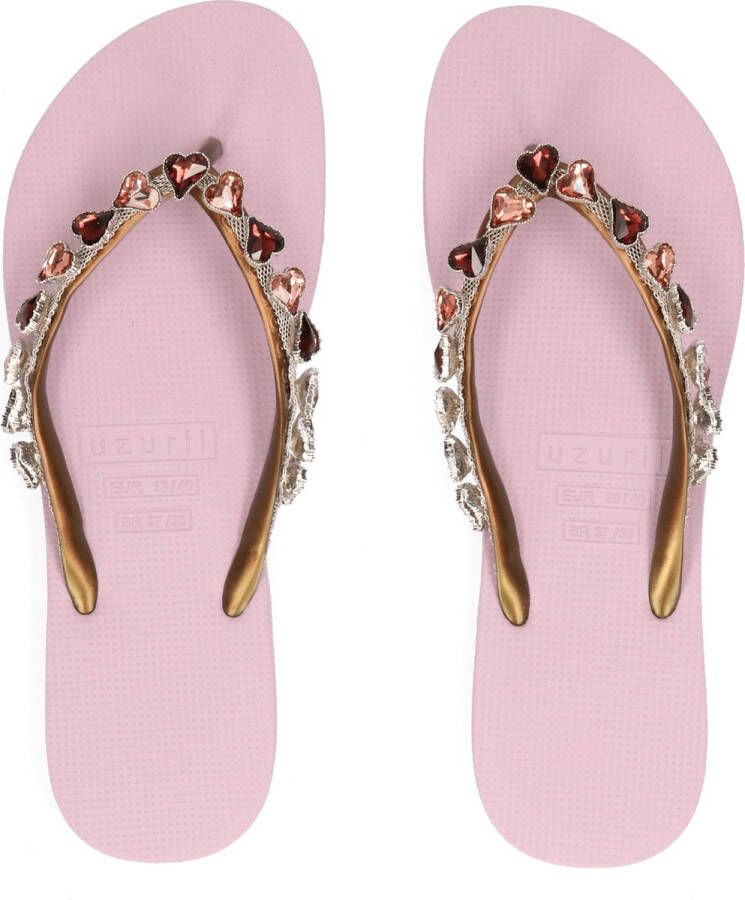 Uzurii Dames Teenslippers Heart Bronze Paars - Foto 14