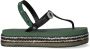 Uzurii Raffia Deleuxe Dames Sandalen Army Green Groen Kunststof - Thumbnail 4