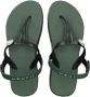 Uzurii Raffia Deleuxe Dames Sandalen Army Green Groen Kunststof - Thumbnail 7