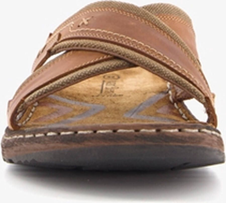 Van Beers leren heren slippers Cognac Schoenen