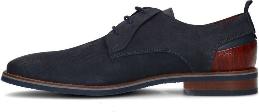 Van Lier Heren Blauwe nubuck veterschoenen