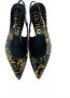 Versace Jeans Couture Zwarte Hoge Hak Sandalen Decollete Stijl Black Dames - Thumbnail 5