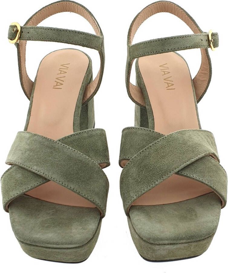 VIA VAI Cassia Six Sandalen Met Hak Groen