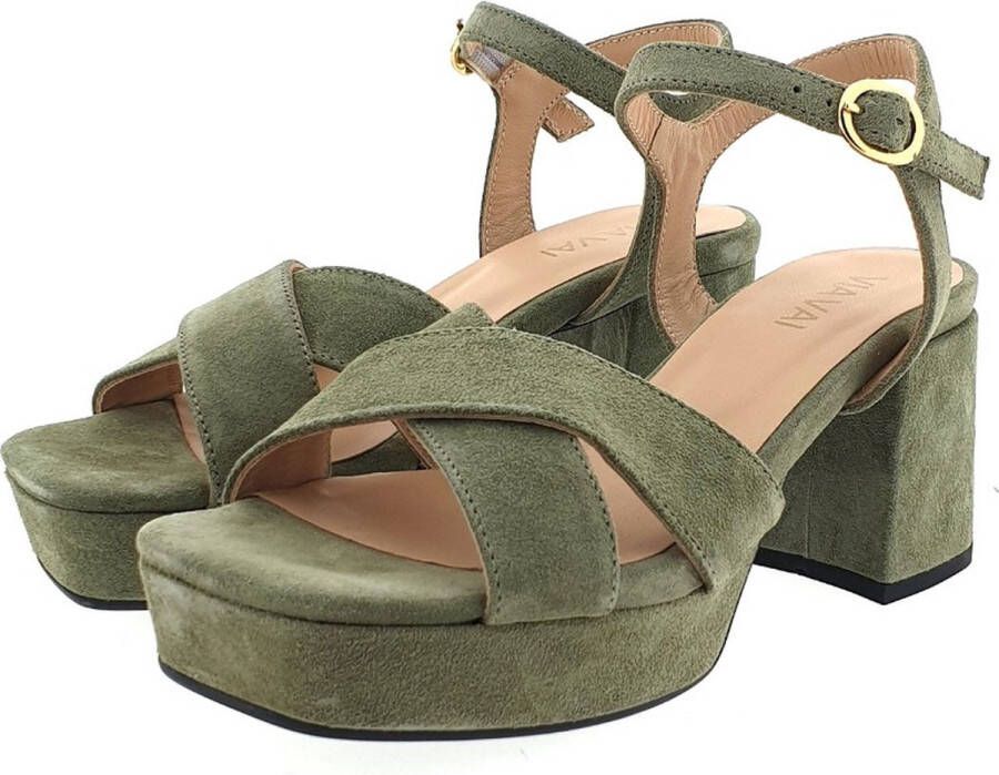 VIA VAI Cassia Six Sandalen Met Hak Groen