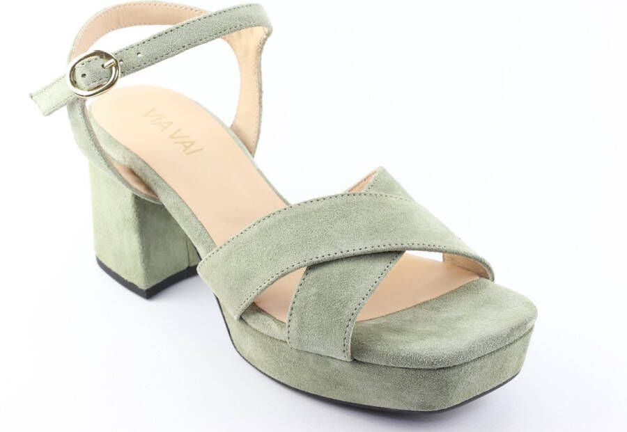 VIA VAI Cassia Six Sandalen Met Hak Groen