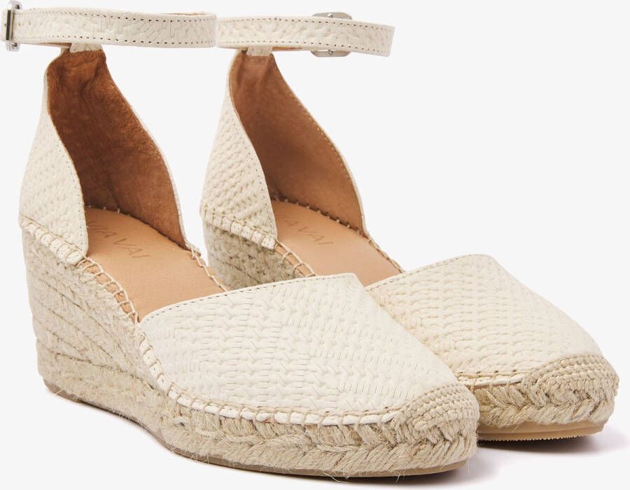 VIA VAI Flora Braid Espadrilles Met Sleehak Off White