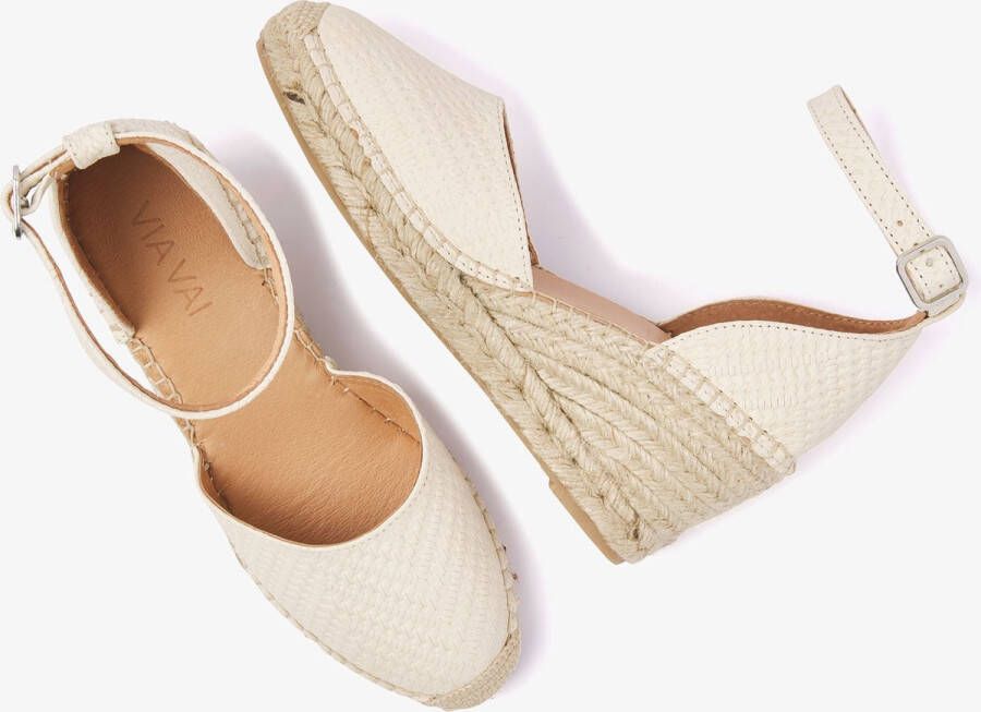 VIA VAI Flora Braid Espadrilles Met Sleehak Off White