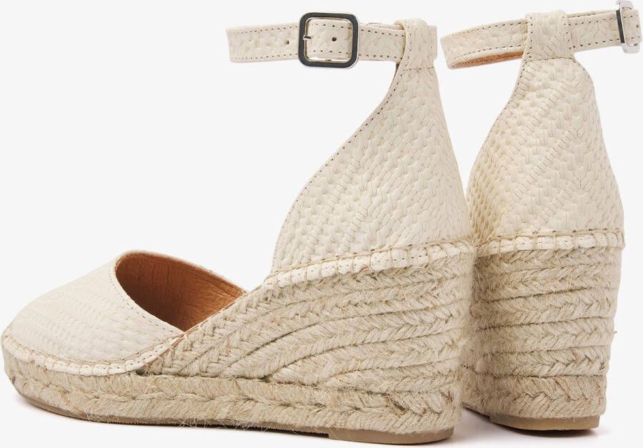 VIA VAI Flora Braid Espadrilles Met Sleehak Off White