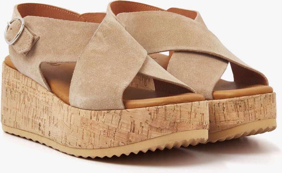 VIA VAI Sissel Raise Sandalen Met Sleehak Beige