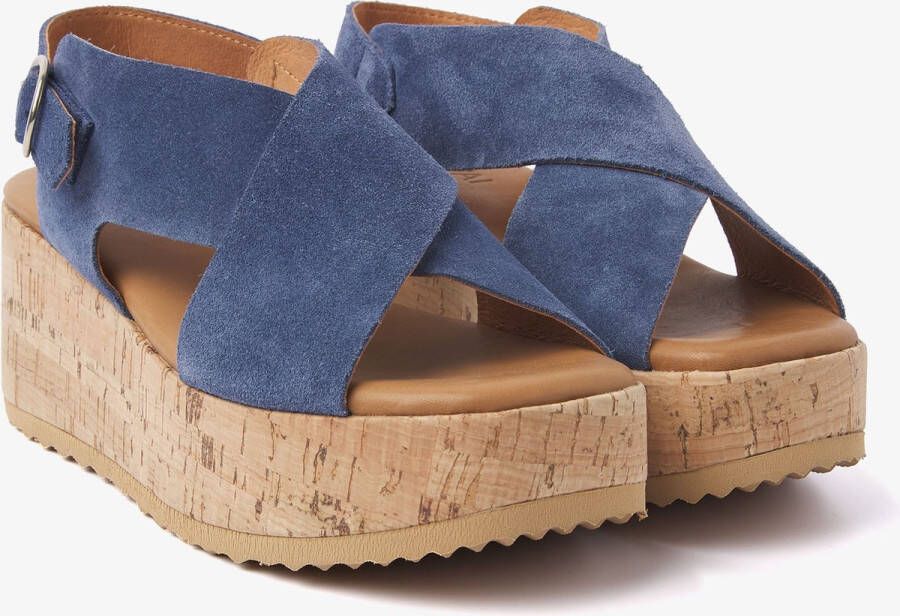 VIA VAI Sissel Raise Sandalen Met Sleehak Blauw