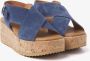 VIA VAI Sissel Raise Sandalen Met Sleehak Donkerblauw - Thumbnail 3