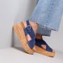 VIA VAI Sissel Raise Sandalen Met Sleehak Donkerblauw - Thumbnail 4