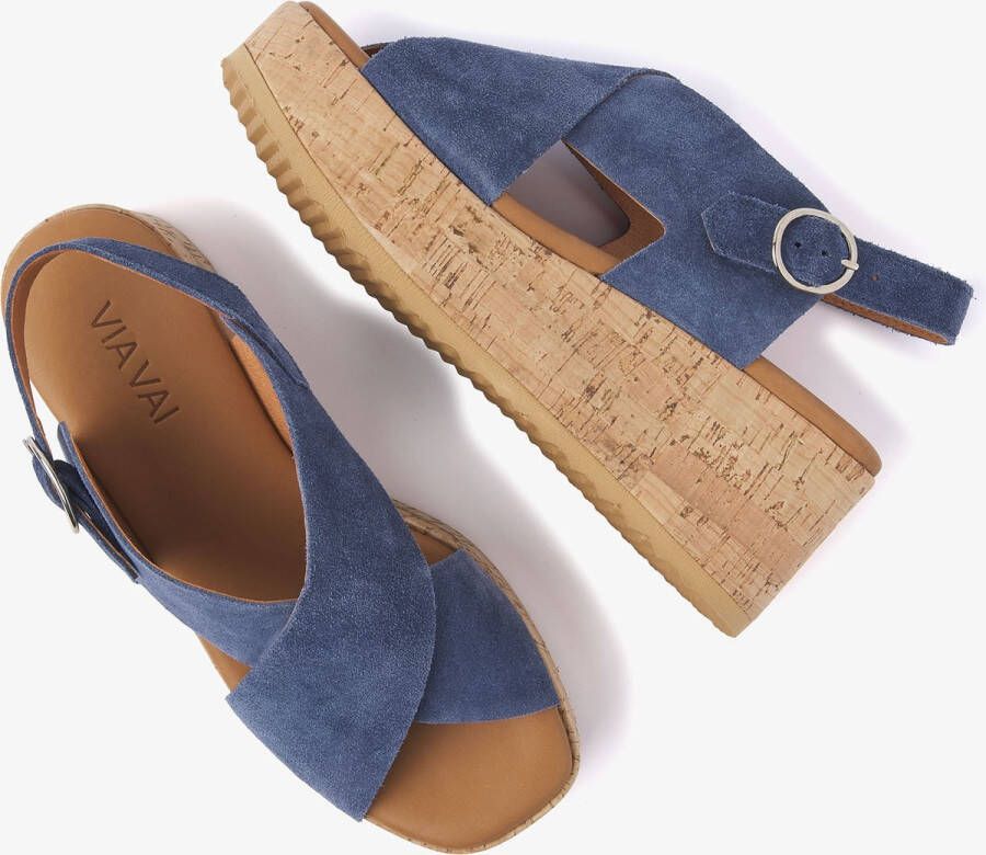 VIA VAI Sissel Raise Sandalen Met Sleehak Blauw