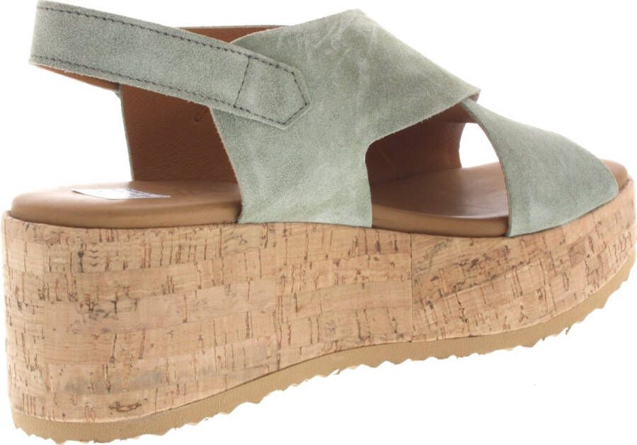 VIA VAI Sissel Raise Sandalen Met Sleehak Groen