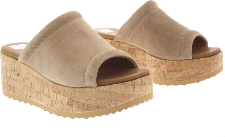 VIA VAI Sissel Ryde Sandalen Met Sleehak Beige