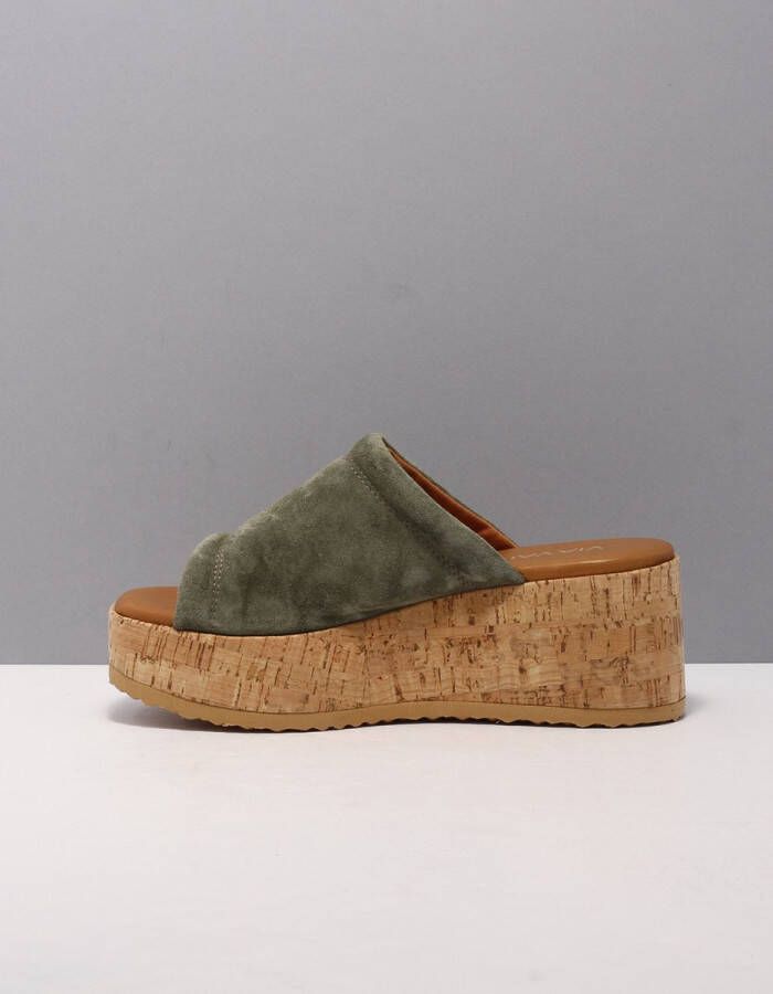 VIA VAI Sissel Ryde Sandalen Met Sleehak Groen