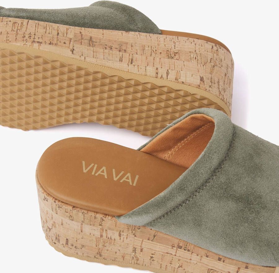 VIA VAI Sissel Ryde Sandalen Met Sleehak Groen