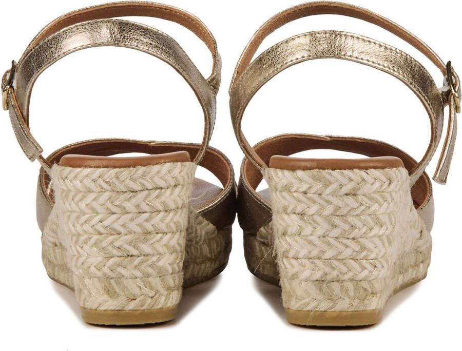 VIGUERA Espadrilles Dames Damesschoenen Leer Sleehak Hoogte 2032 Goud