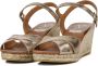 VIGUERA Espadrilles Dames Damesschoenen Leer Sleehak Hoogte 2032 Goud - Thumbnail 5