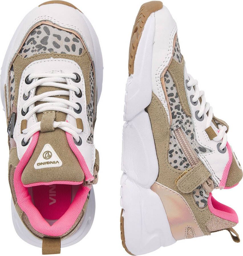 Vingino Beau Lage sneakers Leren Sneaker Meisjes Beige