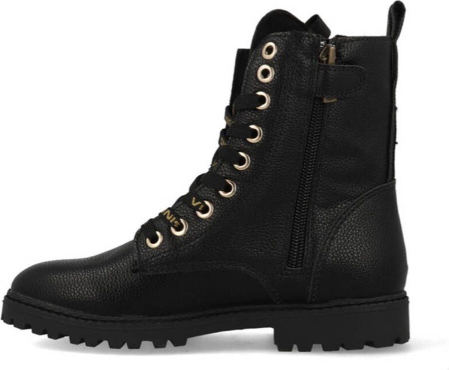 Vingino Eva High Veterboots Laarzen Met Veters Meisjes Zwart