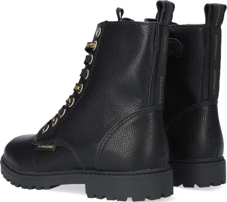 Vingino Eva High Veterboots Laarzen Met Veters Meisjes Zwart