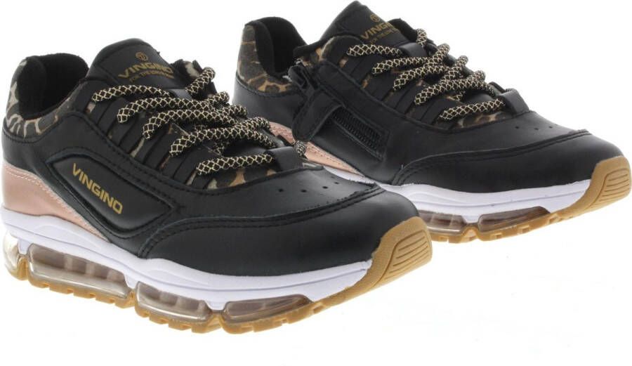 Vingino Fenna Ii Lage sneakers Leren Sneaker Meisjes Zwart