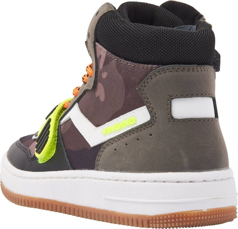 Vingino Rens Mid Velcro Hoge sneakers Leren Sneaker Jongens Groen