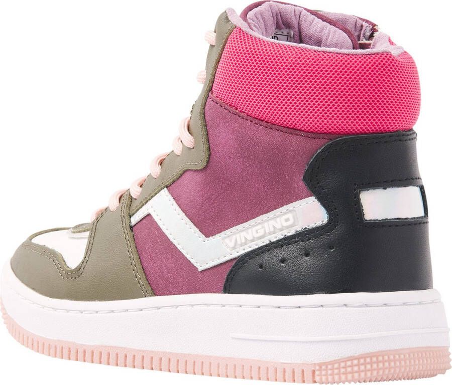 Vingino Senne Mid sneakers roze Leer Dames