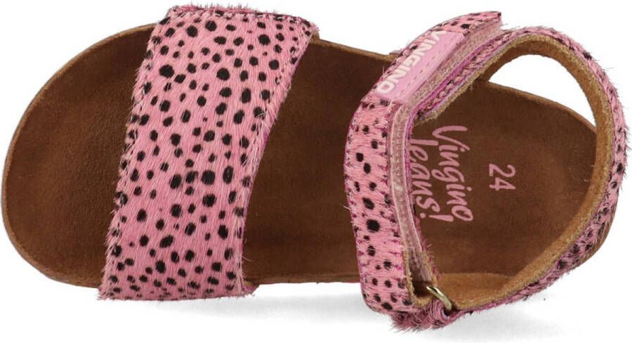 Vingino Tavi leren sandalen met dierenprint roze - Foto 10