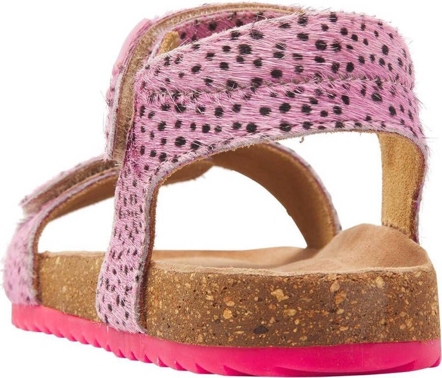 Vingino Tavi leren sandalen met dierenprint roze - Foto 5