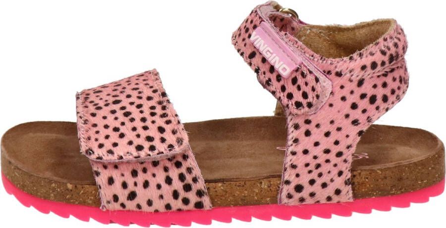 Vingino Tavi leren sandalen met dierenprint roze - Foto 6