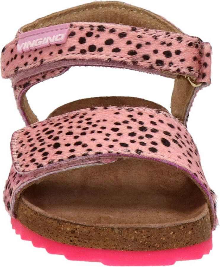 Vingino Tavi leren sandalen met dierenprint roze - Foto 9