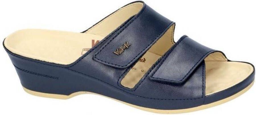 Vital -Dames slipper Eva-Nappa Ozean 12546 slipper muiltje blauw