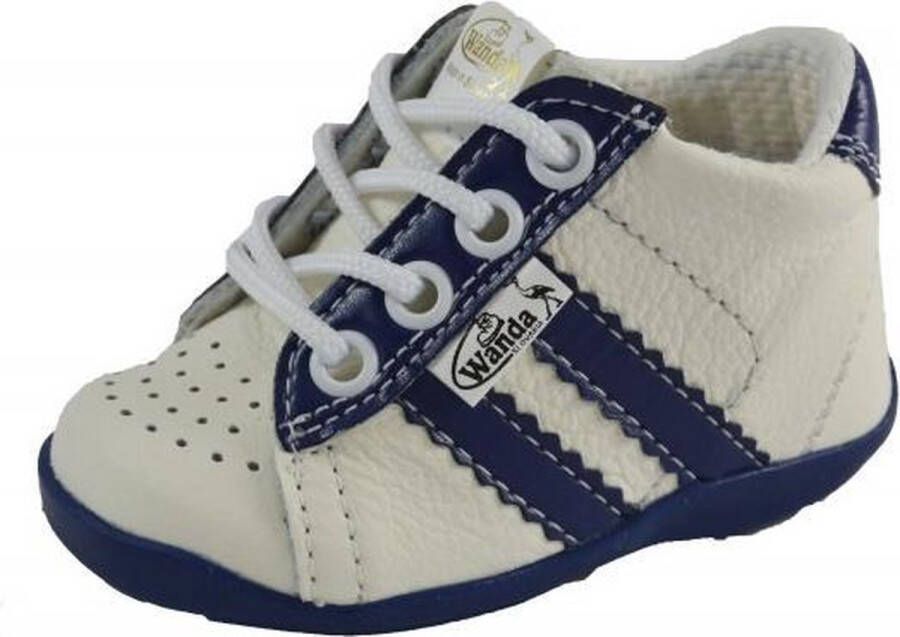 Wanda Leren schoenen wit donkerblauw jongen eerste stapjes babyschoenen flexibel sneakers - Foto 2