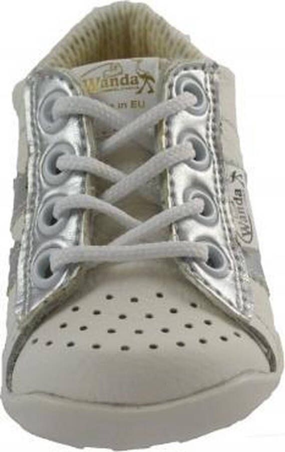 Wanda Leren schoenen wit zilver jongen meisje eerste stapjes babyschoenen flexibel sneakers