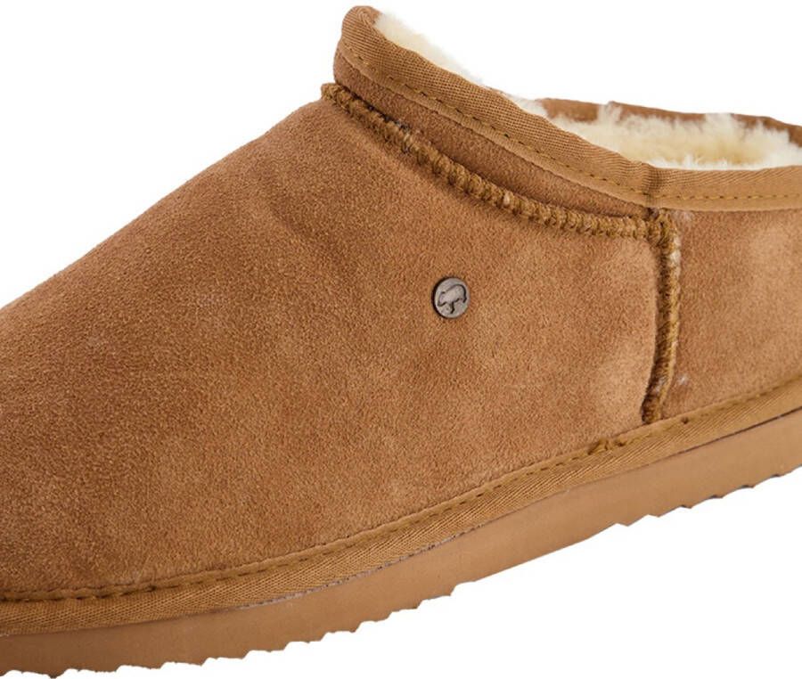 Warmbat Conner Men Suede Heren Sloffen Cognac