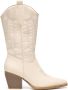 Weloveshoes Smile Favorites Meisjes Cowboylaarzen met Hak Beige Suedine - Thumbnail 5