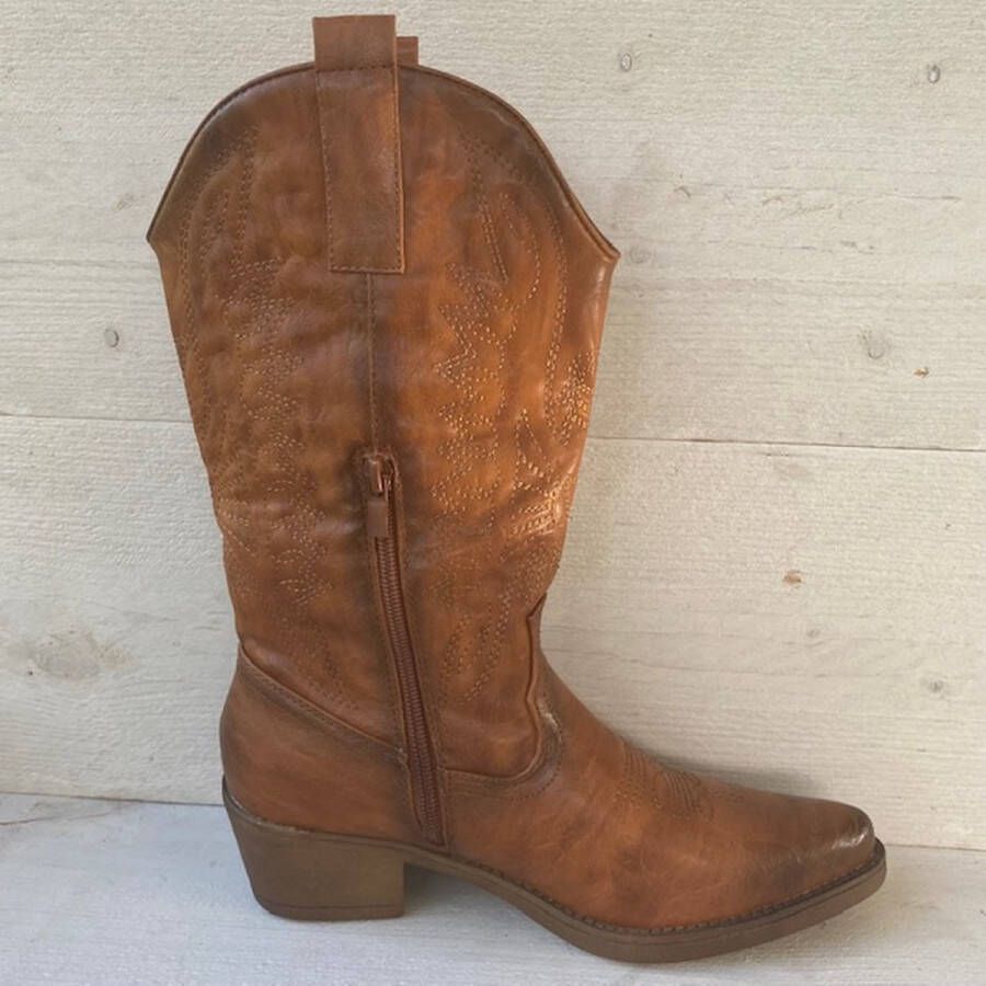 Weloveshoes Cyber Monday Deal Dames Cowboylaarzen met Hak Imitatieleer Camel