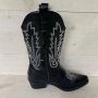 Weloveshoes SmileFavorites® Dames Cowboylaarzen met Hak Imitatieleer Zwart - Thumbnail 3