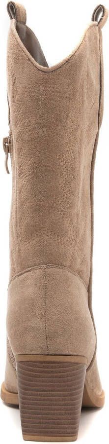 Weloveshoes Smile Favorites Vrouwen Cowboylaarzen met Hak Khaki Suedine - Foto 2