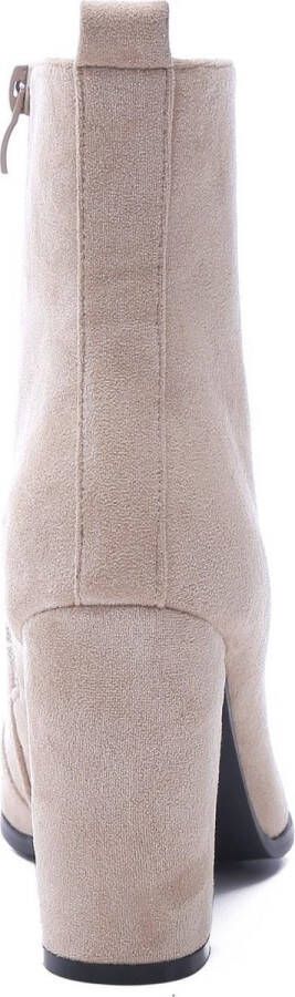 Weloveshoes SmileFavorites Enkellaarsjes met Hak Suedine Beige