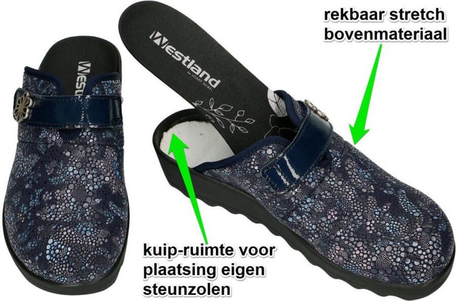 Westland -Dames blauw donker pantoffels