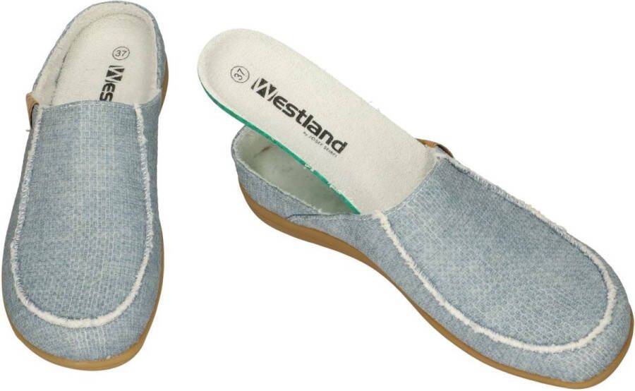 Westland -Dames blauw licht slippers & muiltjes