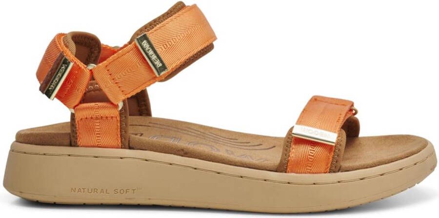 Woden Line Sandalen oranje Textiel Dames