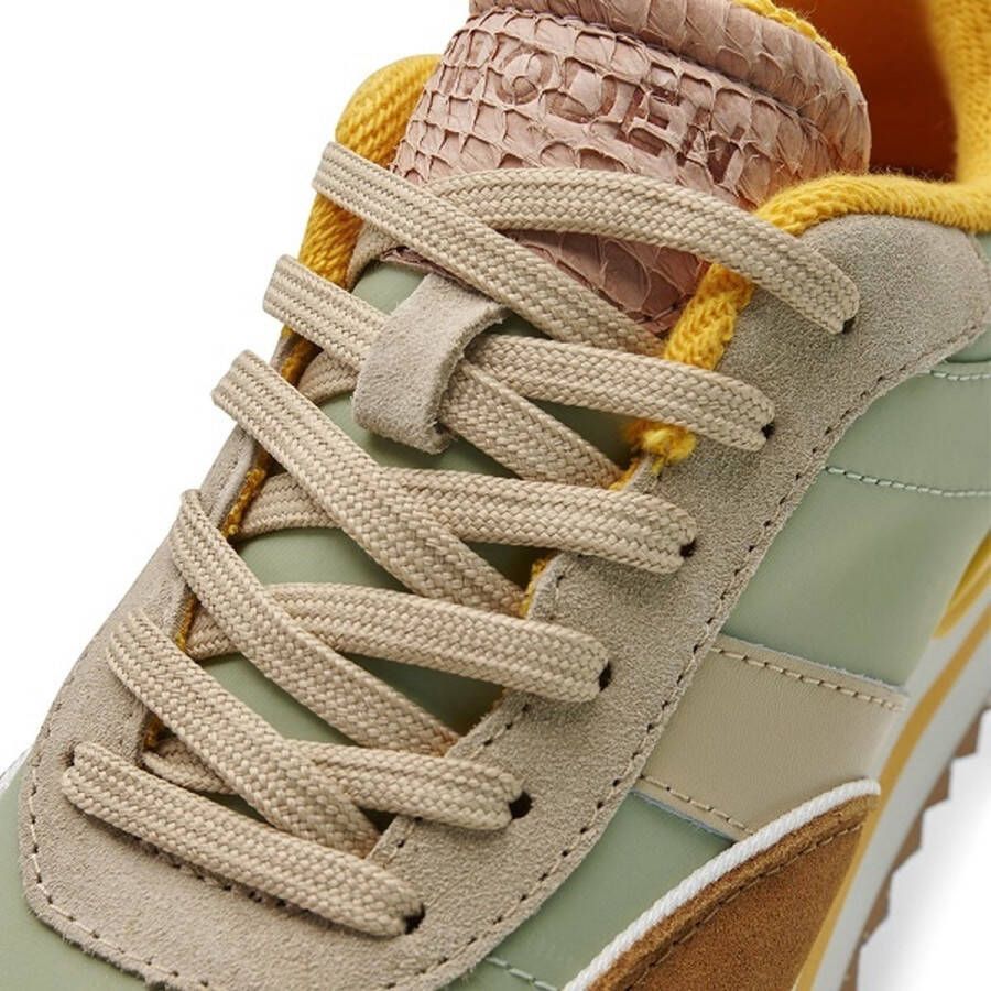 Woden Nellie II Plateau Sneakers groen Leer Dames